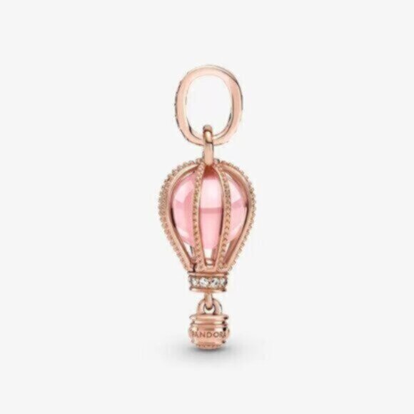 Pandora Sparkling Pink Hot Air Balloon Dangle Charm - Picture 1 of 4